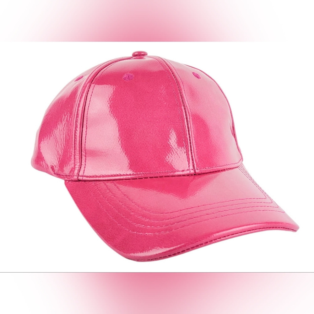 Stand Studio faux leather baseball hat in raspberry